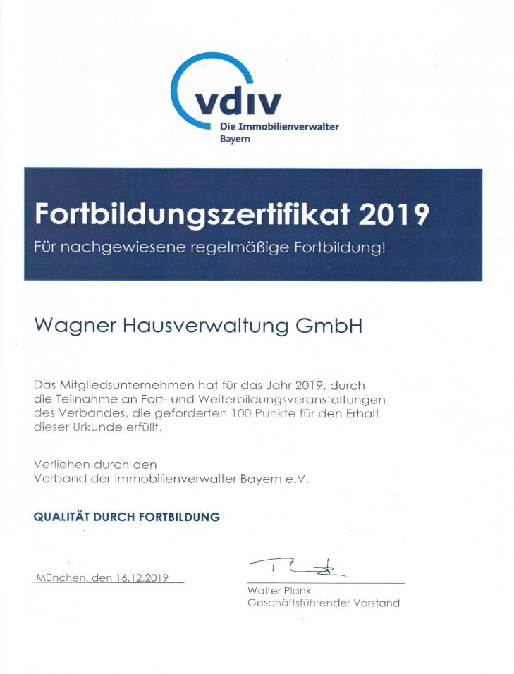 Fortbildungszertifikat 2020