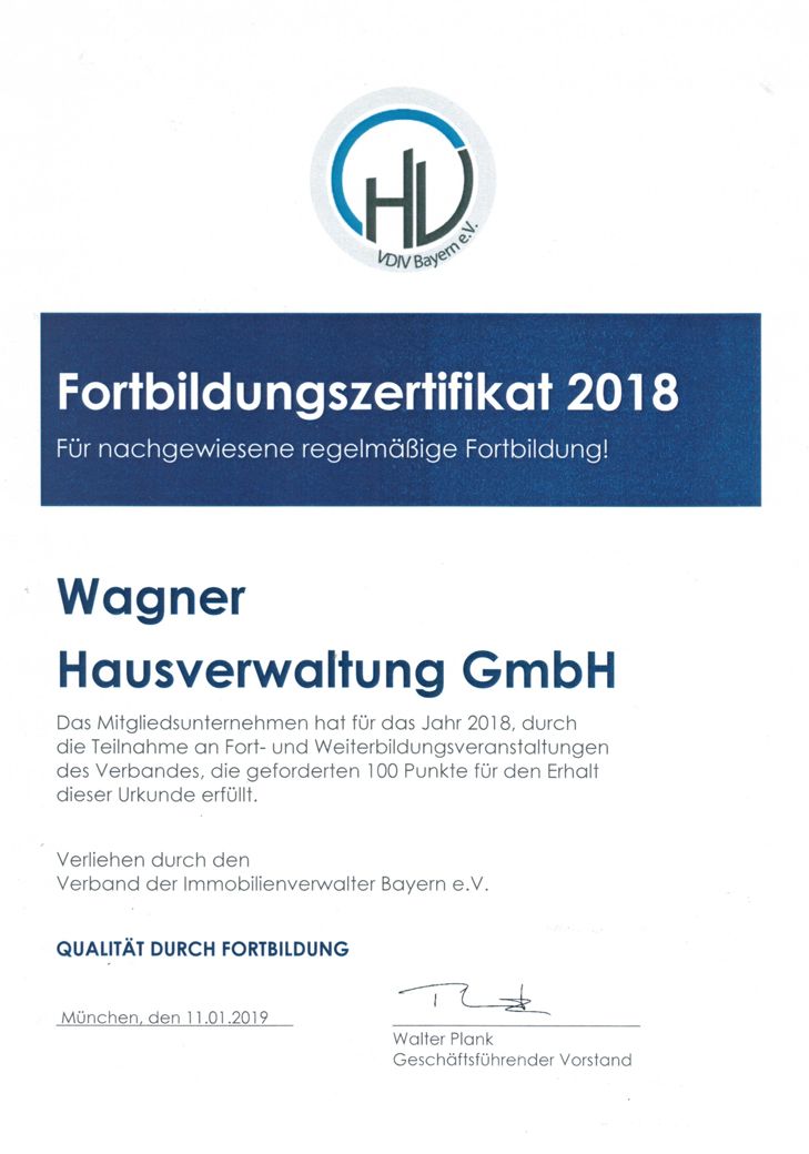 Fortbildungszertifikat 2018